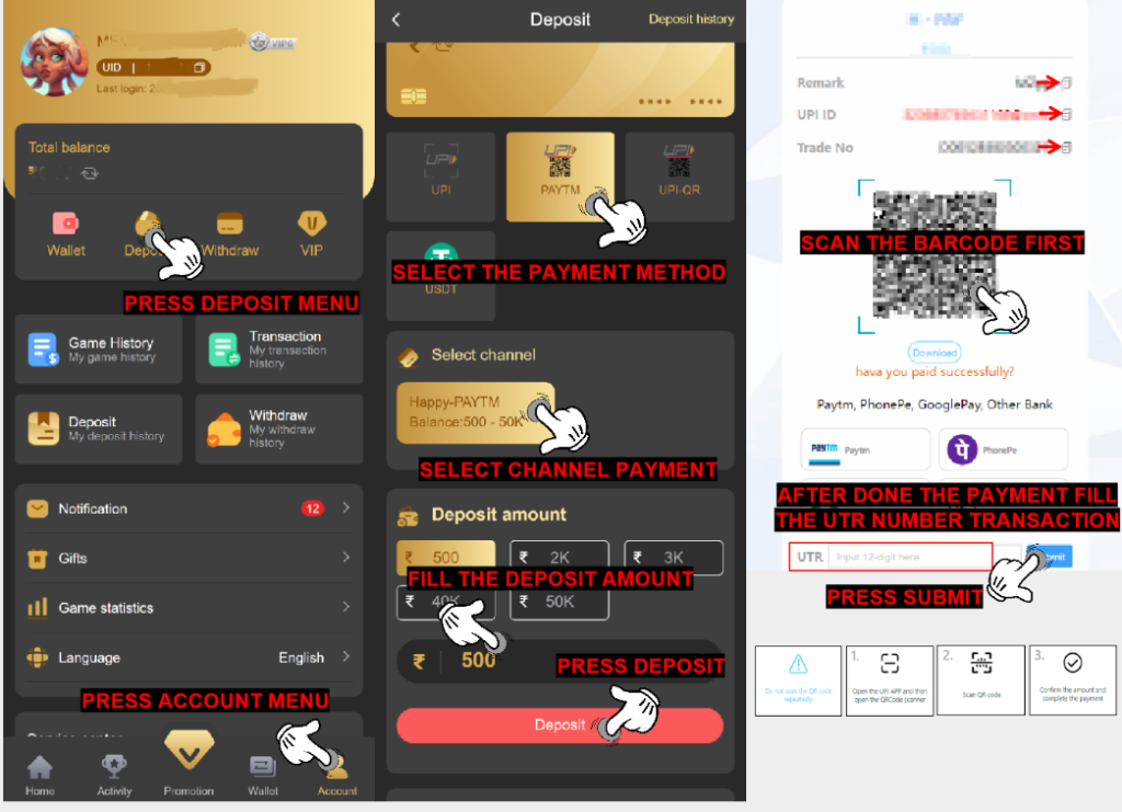 TPPLAY USDT TRX multiple recharge methods 